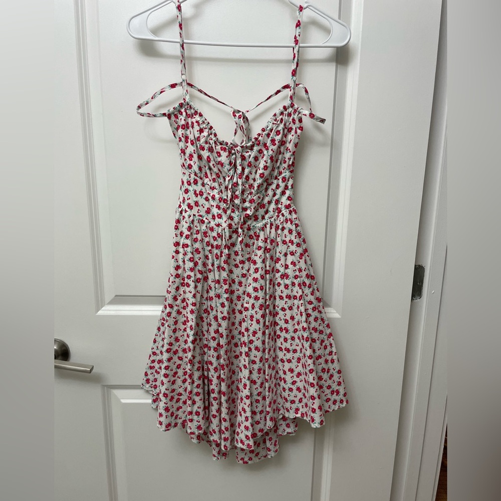 MARBLE Red and White Floral Dress